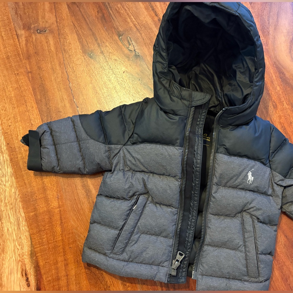 Polo by Ralph Lauren Black and Gray Puffer Jacket